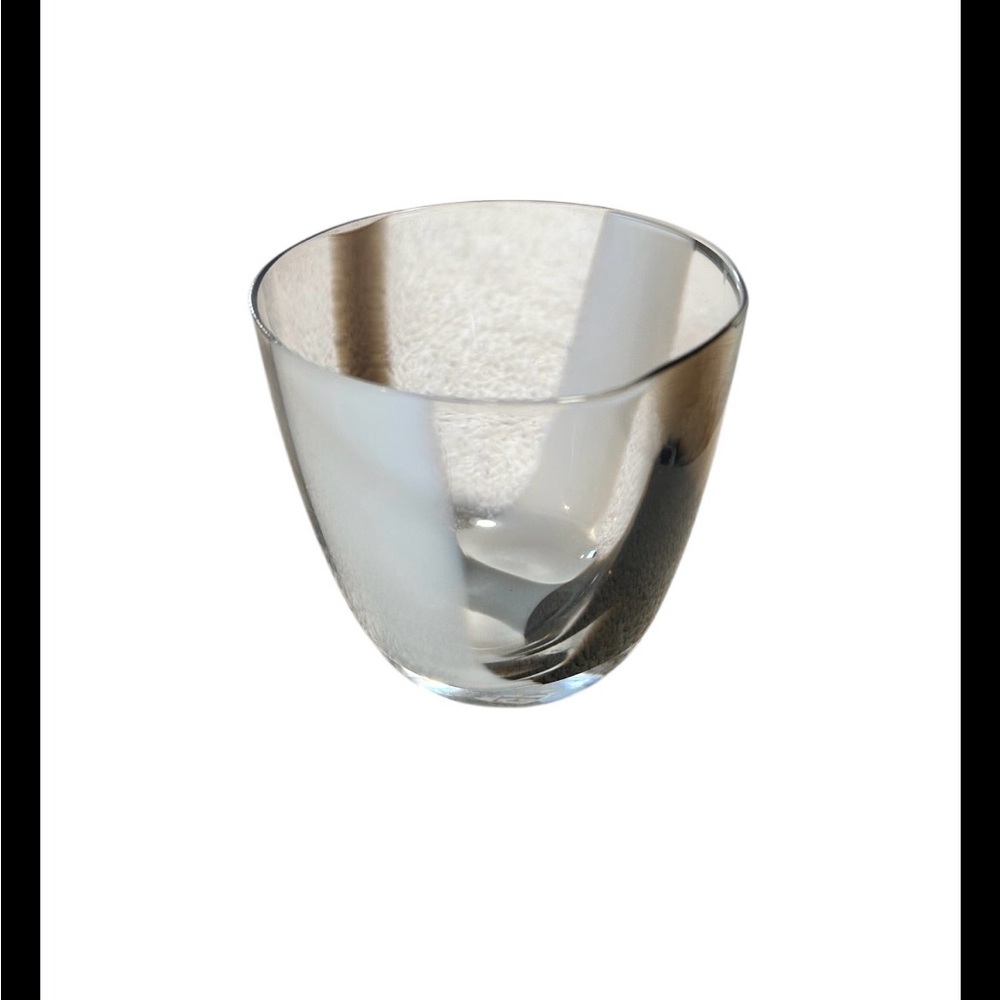 Vintage DVF Diane Von Furstenberg Hand Blown Glass Cup Size 3 1/2”